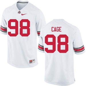 NCAA Ohio State Buckeyes Men's #98 Jerron Cage White Nike Football College Jersey VOC3545ER